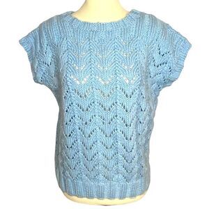 Hand knit Baby Blue Pullover Super Soft Sweater